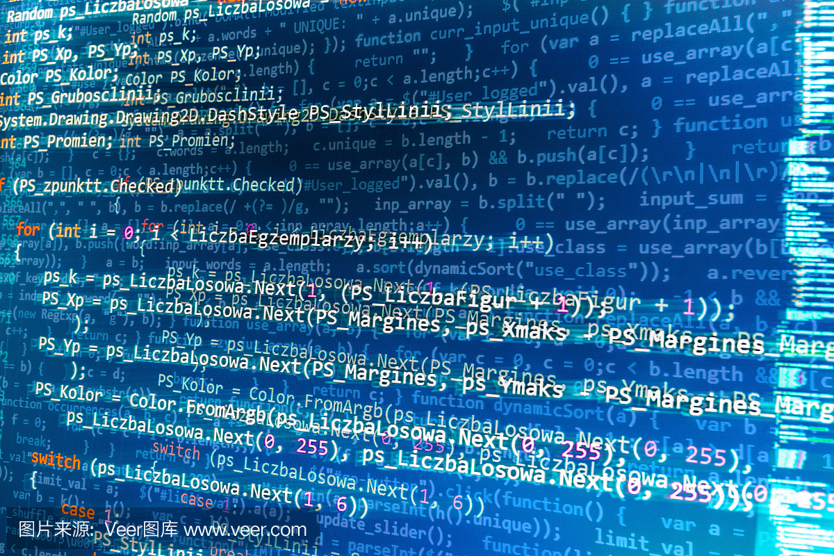 軟件開發(fā)人員編程代碼在計算機上